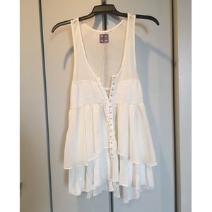 White metallic tunic